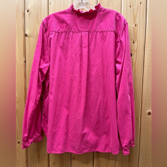 J. Crew Classic Fit Ruffle Button Down Pink Corduroy Shirt 16 XL - Picture 7 of 7